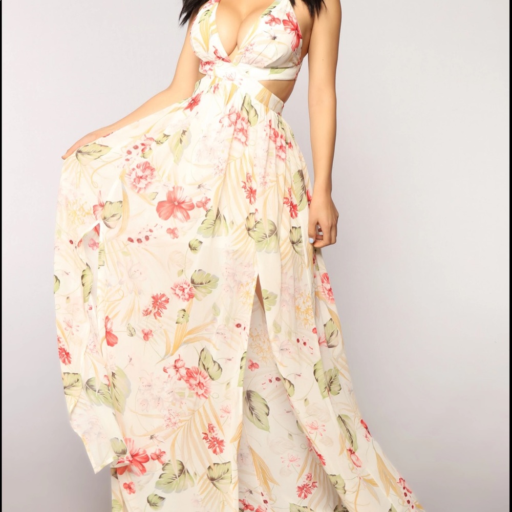 Fashion Nova Ivory Lanai Maxi Dress